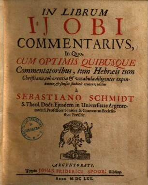 In librum I. Jobi commentarius