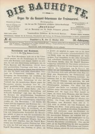 No. 41. Frankfurt a. M., den 11. Oktober 1913. 56. Jahrgang.