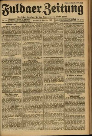 Ausgabe vom Freitag, den 12. Oktober 1923.