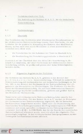 4 Verfahrensorientierter Teil: Die Anwendung des Systems M.A.A.T. für die lexikalische Texterschließung
