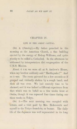Chapter IV. Life in the great capital