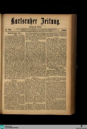 Karlsruher Zeitung, [No. 291]