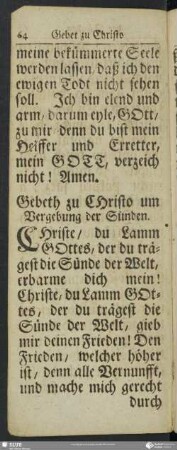 Gebeth zu Christo um Vergebung der Sünden