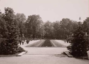 Großer Garten : Reichsgartenschau, Kleines Blumenparterre, Blick nach der Hauptalleebrücke