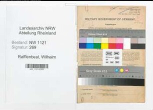 Entnazifizierung Wilhelm Rafflenbeul , geb. 02.03.1887 (Gastwirt)
