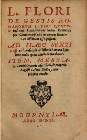 L. Flori De gestis Romanorum liberi quatuor