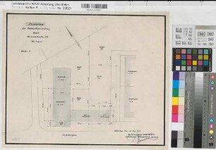 Münster (Münster) Wohnhaus Weselerstraße 257 Blatt 5 Lageplan 1955 1 : 200 34,4 x 42,5 Zeichnung Gemeinnützige Wohnstättengesellschaft Münsterland Wohnungsgesellschaft Münsterland