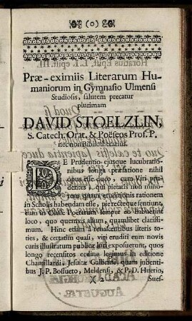 Præ - eximiis Literarum Humaniorum in Gymnasio ...