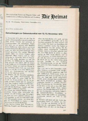 Nr. 11. 79. Jahrgang. Neumünster, 1972.