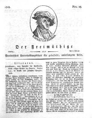 Nro. 28, Montag, den 8. Februar 1808