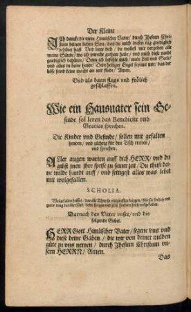 Wie ein Hausvater sein Gesinde sol leren das Benedicite und Gratias sprechen.