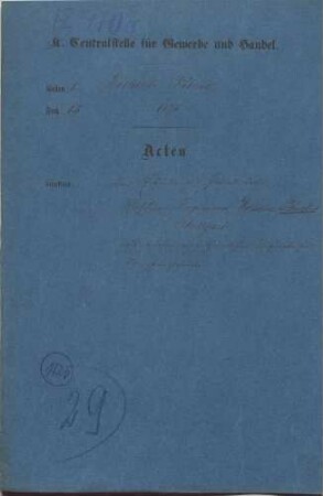 Patent des Maschineningenieurs Wilhelm Bühler in Stuttgart auf einen eigentümlichen Regulator für Dampfmaschinen