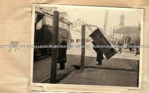 Straßenszene im Ghetto in Lodz