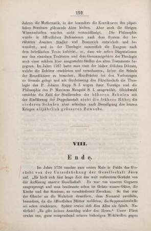 VIII. Ende.