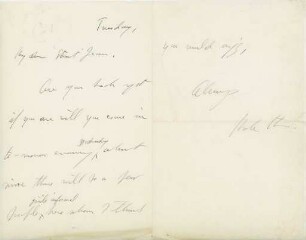 Korrespondenz von Gertrude Stein an Robert Saint-Jean