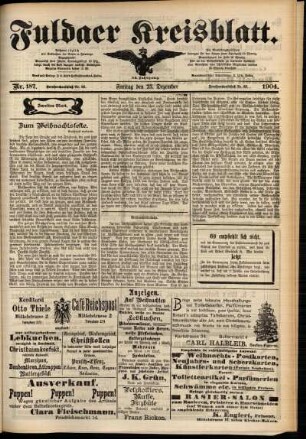 Zweite Ausgabe vom Freitag, den 23. Dezember 1904.