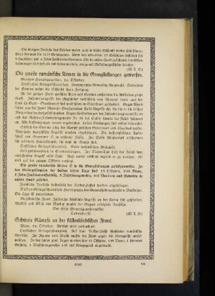 Die zweite rumänische Armee in die Grenzstellungen geworfen.