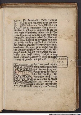 Das abenteüerlich Buch beweyset vns von eyner frauwen genant. Melusina