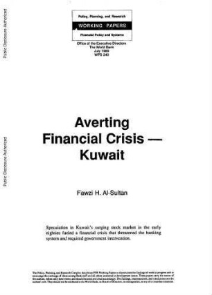 Kuwait - Averting financial crisis