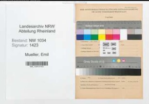 Entnazifizierung Emil Mueller , geb. 26.07.1891 (Revierfoerster)