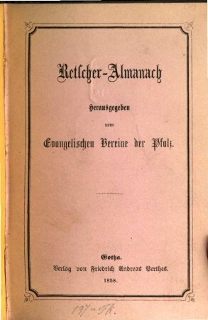 Retscher-Almanach, 1858