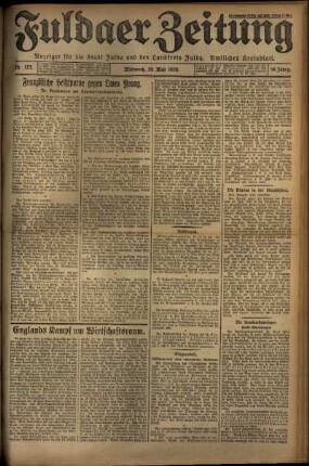 Erste Ausgabe vom Mittwoch, den 29. Mai 1929.