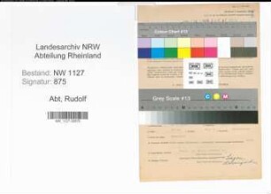 Entnazifizierung Rudolf Abt , geb. 04.03.1911 (Arzt)