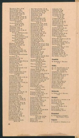 Plan von Dresden mit besonderer Kennzeichnung der total zerstörten Gebiete, 1:20 000, 1947 : Der neue Plan von Dresden : mit besonderer Kennzeichnung der total zerstörten Gebiete; nach vermessungsamtlichen Unterlagen bearbeitet / Kartografie: Kurt Dietrich ; nach vermessungsamtl. Unterlagen bearb. v. Heinz Graefe. - 1:20 000. - Dresden : Dresdener Verl.-Ges. , [ca. 1947]. - 1 Kt. : mehrfarb. ; 96 x 87 cm, gefaltet + Straßenverzeichnis // Mit 1 Nebenkt.: Innere Stadt (1:12 500)