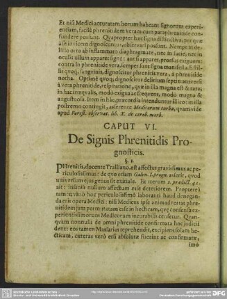 Caput VI. De Signis Phrenitidis Prognosticis