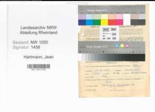 Entnazifizierung Jean Hartmann , geb. 14.10.1898 (Lebensmittelhaendler)