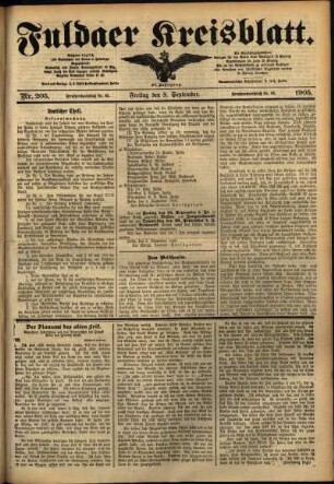 Ausgabe vom Freitag, den 08. September 1905.