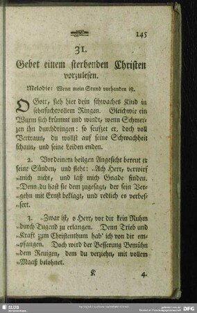 31. Gebet einem sterbenden Christen vorzulesen