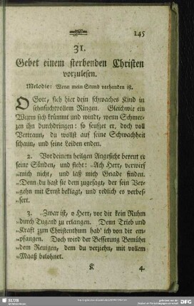 31. Gebet einem sterbenden Christen vorzulesen