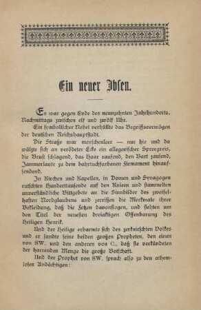 Ein neuer Ibsen