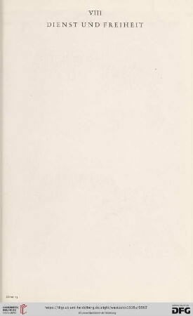 VIII. Dienst und Freiheit