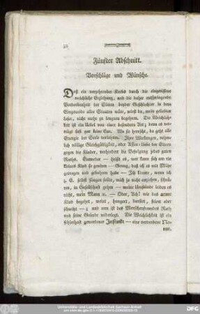 Fünfter Abschnitt. Vorschläge und Wünsche.