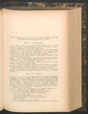 Nuevo programa de literatura de cuarto año del Colegio Nacional de Buenos Aires