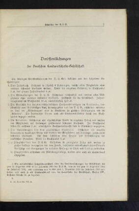 Veröffentlichungen der Deutschen Landwirtschafts-Gesellschaft.