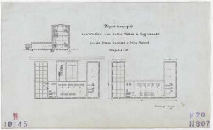 Technische Zeichnung : Dispositionsprojekt zum Neubau einer automatischen Weizen- und Roggenmühle für die Herren Auerbach und Klotz, Kalisch