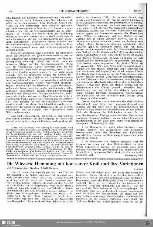 Die Wirzsche Hemmung mit konstanter Kraft und ihre Variationen (Fortsetzung)