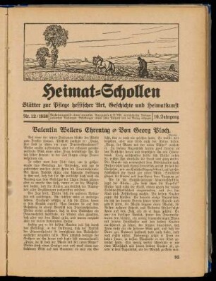 Heimat-Schollen 10. Jahrgang, Nr. 12, 1930
