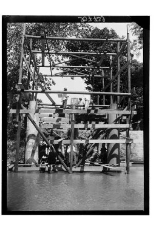 Brückenbau : Thailand, Brückenbau über einen Fluss, 1908/1913