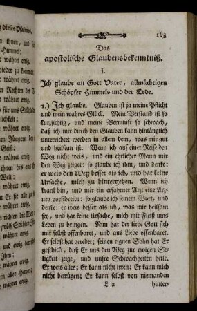 Das apostolische Glaubensbekenntniß.