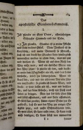 Das apostolische Glaubensbekenntniß.