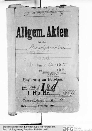 Baupolizeigebühren. Allgemeines
