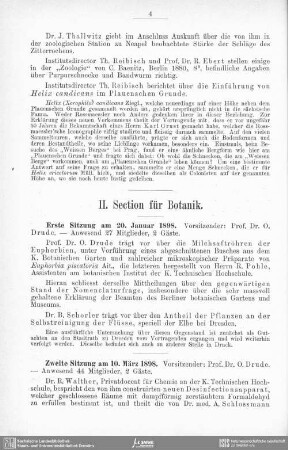 II. Section für Botanik