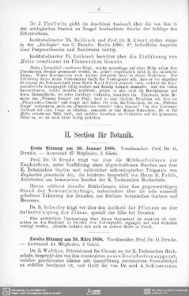 II. Section für Botanik
