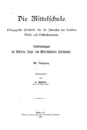 3: Die Mittelschule - 3.1889