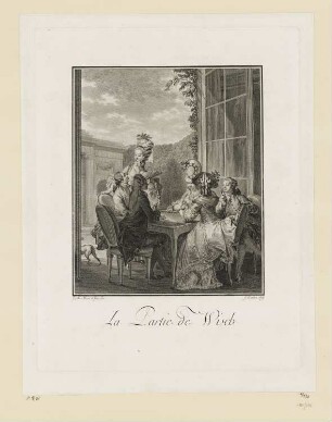 La Partie de Wisch, Blatt 18 der Folge "Suites d'Estampes pour servier a l'Histoire du Costume en France dans le Dix-Huitième Siècle"