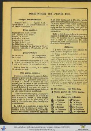 Observations sur l'année 1902.